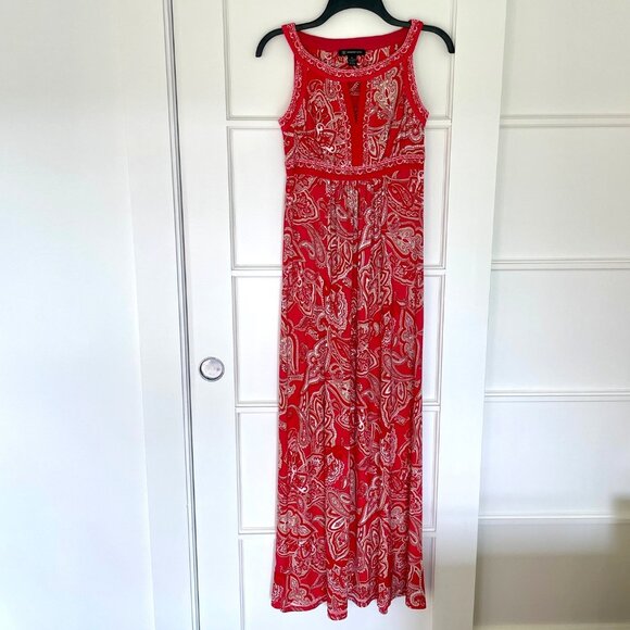 INC International Concepts Women’s Red Paisley Maxi Dress – Size XS (4–6 US) - Picture 2 of 6